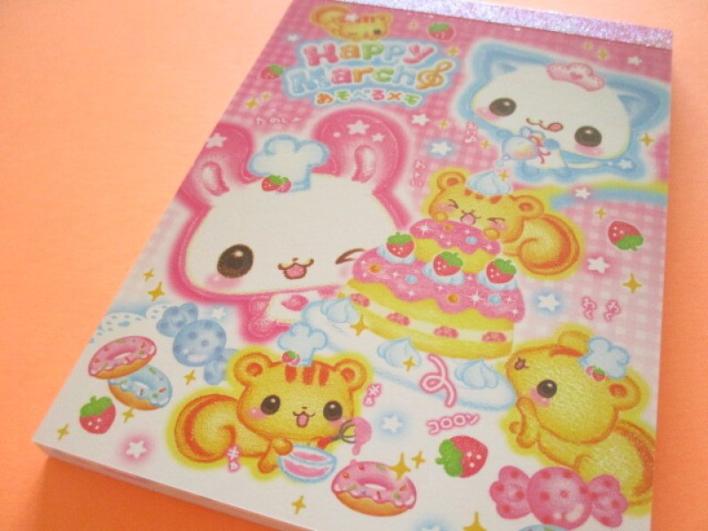 Photo1: Kawaii Cute Large Memo Pad Kamio Japan *Happy March (228736) (1)