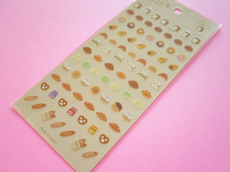 Photo1: Kawaii Cute たべられ隊 Stickers Sheet Gaia *Bread (466798-2, or 467871) (1)