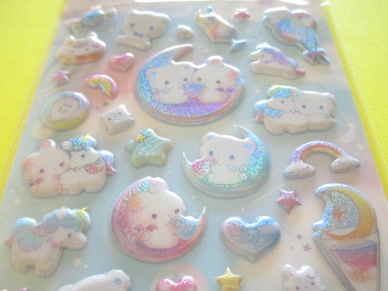 Photo1: Kawaii Cute めちゃキラ Puffy Stickers Sheet Q-Lia *My Sparkle (01034)
