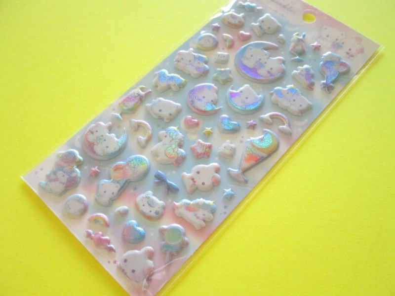 Photo1: Kawaii Cute めちゃキラ Puffy Stickers Sheet Q-Lia *My Sparkle (01034) (1)