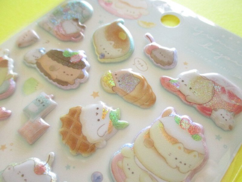 Photo3: Kawaii Cute めちゃキラ Puffy Stickers Sheet Q-Lia *Yuru Cafe Biyori (01032)