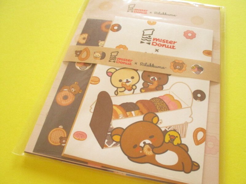 Photo1: Kawaii Cute Regular Letter Set Rilakkuma San-x *Mister Donut×Rilakkuma (LH84101) (1)