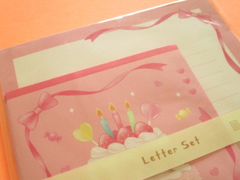 Photo1: Kawaii Cute Letter Set Kyowa *Cake Pattern (42-226 Pink)