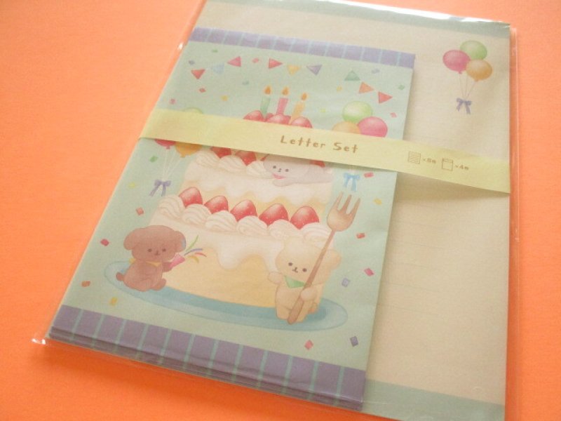 Photo1: Kawaii Cute Letter Set Kyowa *Cake Pattern (42-226 Blue) (1)