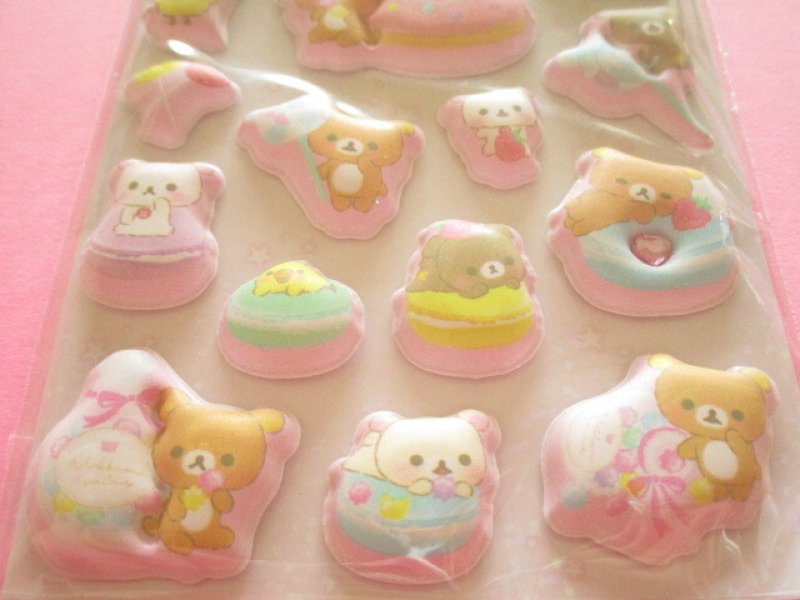 Photo2: Kawaii Cute Funi Funi Puffy Stickers Sheet San-x *Rilakkuma (SE69801)