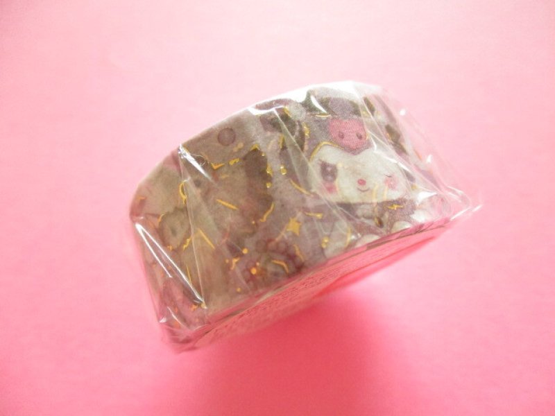 Photo2: Kawaii Cute Masking Tape Sticker Kuromi × たけい みき Miki Takei Clothes Pin *Black Swan (MT-84072)