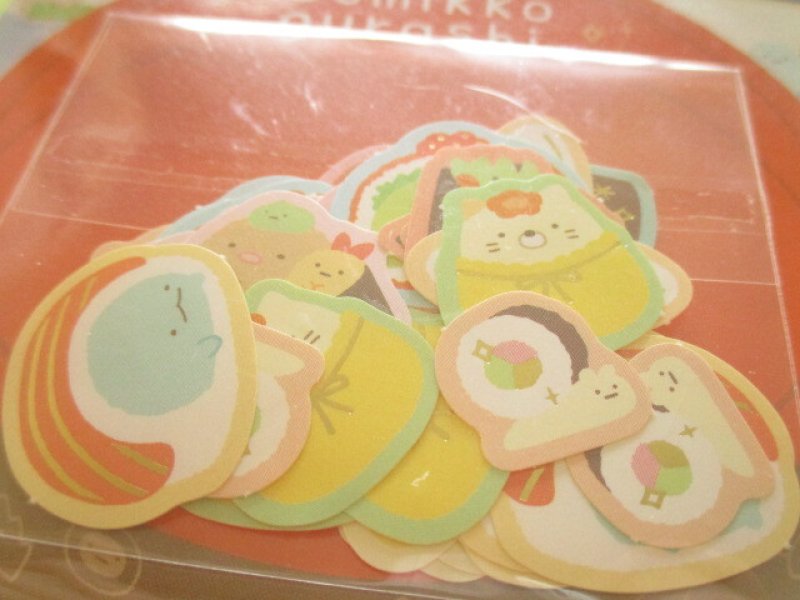Photo1: Kawaii Cute Seal Bits Sticker Flakes Sack おすし雑貨 San-x *Sumikkogurashi (SE69502)
