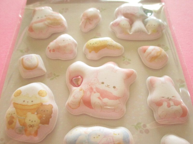 Photo1: Kawaii Cute Funi Funi Puffy Stickers Sheet San-x *Sugarcocomuu (SE69807)