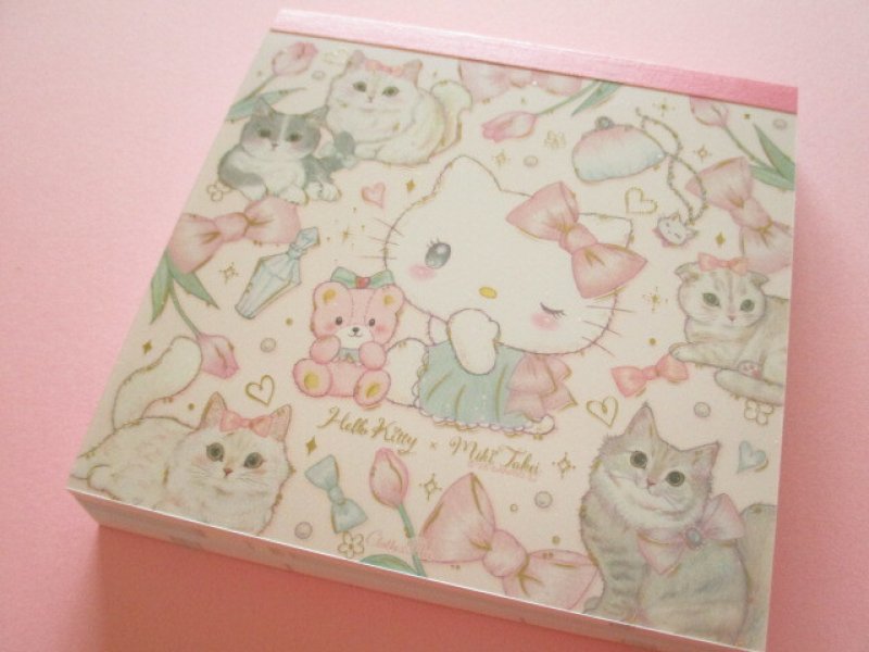 Photo1: Kawaii Cute Medium Memo Pad Hello Kitty × たけい みき Miki Takei Clothes Pin *Elegance (MM-84052)  (1)