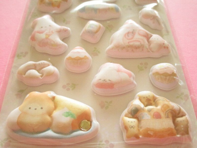 Photo2: Kawaii Cute Funi Funi Puffy Stickers Sheet San-x *Sugarcocomuu (SE69807)