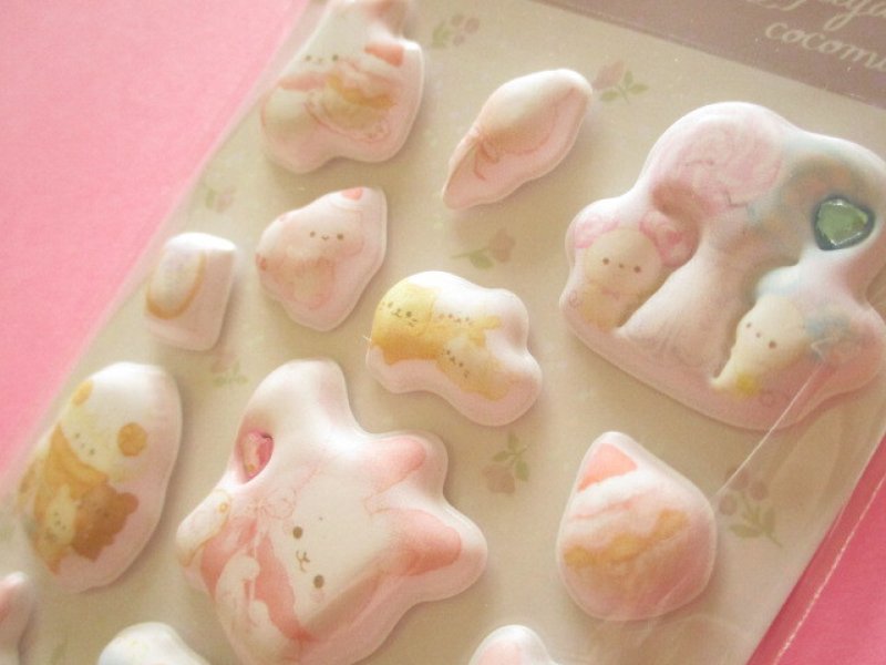 Photo3: Kawaii Cute Funi Funi Puffy Stickers Sheet San-x *Sugarcocomuu (SE69807)