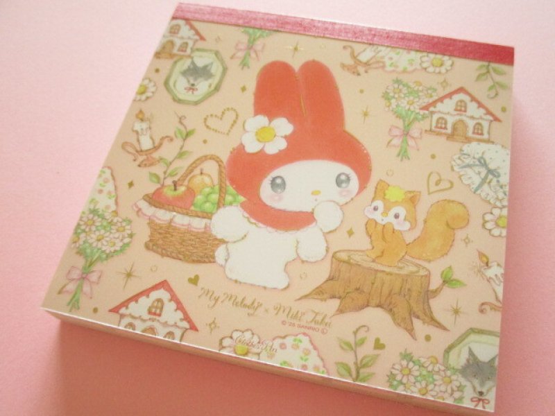 Photo1: Kawaii Cute Medium Memo Pad My Melody × たけい みき Miki Takei Clothes Pin *Little Red (MM-84055)  (1)