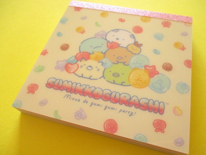 Photo1: Kawaii Cute Square Memo Pad Sumikkogurashi San-x *Gummy Gummy Party (MH30102) (1)
