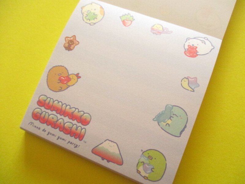 Photo1: Kawaii Cute Square Memo Pad Sumikkogurashi San-x *Gummy Gummy Party (MH30101)