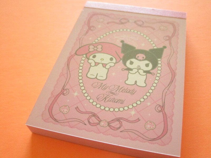 Photo1: Kawaii Cute Mini Memo Pad Sanrio Characters Sun-Star *My Melody & Kuromi Ribbon (S2851865)  (1)