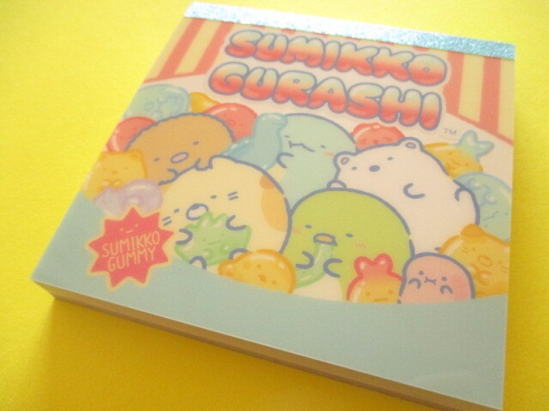 Photo1: Kawaii Cute Square Memo Pad Sumikkogurashi San-x *Gummy Gummy Party (MH30101) (1)