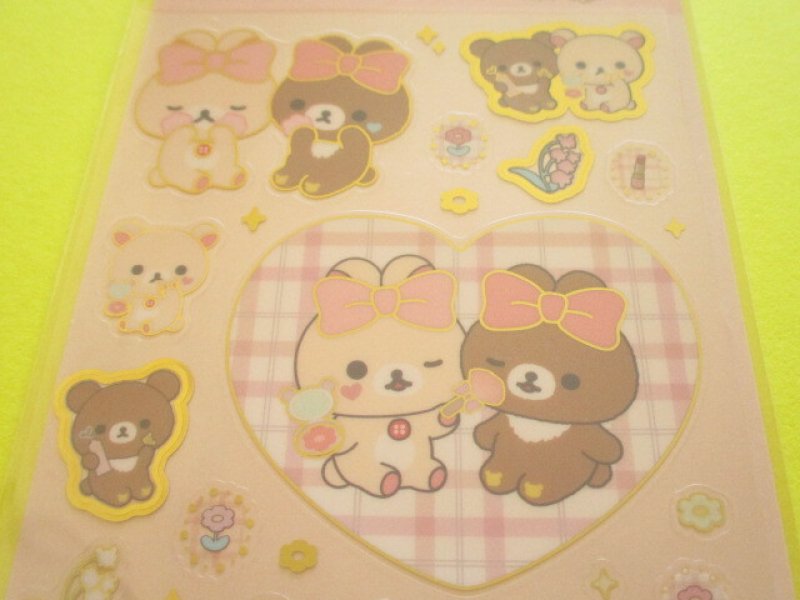 Photo1: Kawaii Cute Stickers Sheet Rilakkuma San-x *Makeup Rilakkuma (SE70801)