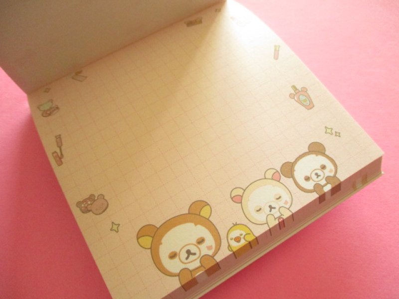 Photo2: Kawaii Cute Square Memo Pad Rilakkuma San-x *Makeup Rilakkuma (MH30002)
