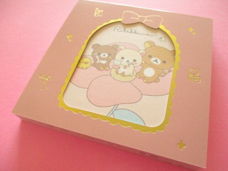 Photo1: Kawaii Cute Square Memo Pad Rilakkuma San-x *Makeup Rilakkuma (MH30002) (1)