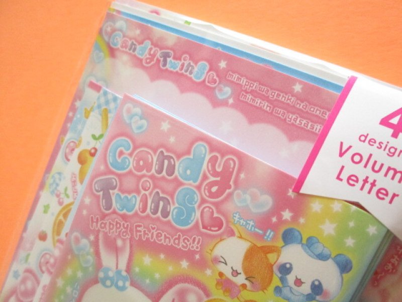Photo1: Kawaii Cute 4 designs Volumy Letter Set Q-LiA *Candy Twins (00142)