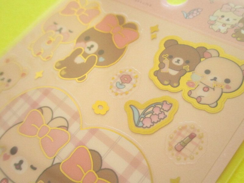 Photo3: Kawaii Cute Stickers Sheet Rilakkuma San-x *Makeup Rilakkuma (SE70801)