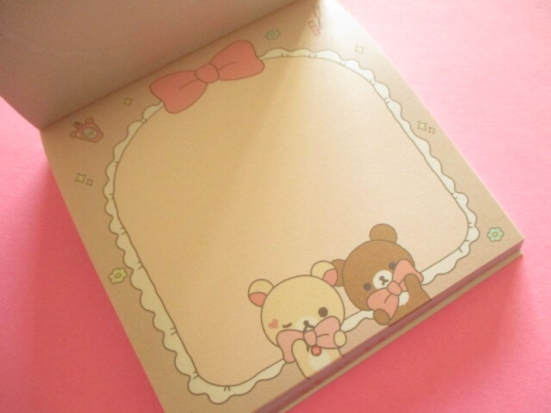 Photo1: Kawaii Cute Square Memo Pad Rilakkuma San-x *Makeup Rilakkuma (MH30001)