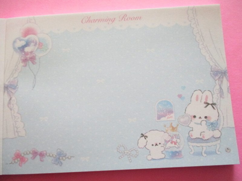 Photo1: Kawaii Cute V Large Memo Pad Charming Room Q-LiA *Lapin (04458)