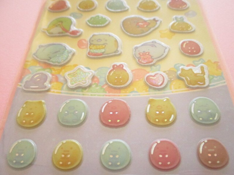 Photo2: Kawaii Cute Funi Funi Hologram Stickers Sheet Sumikkogurashi San-x *Gummy Gummy Party (SE70902)