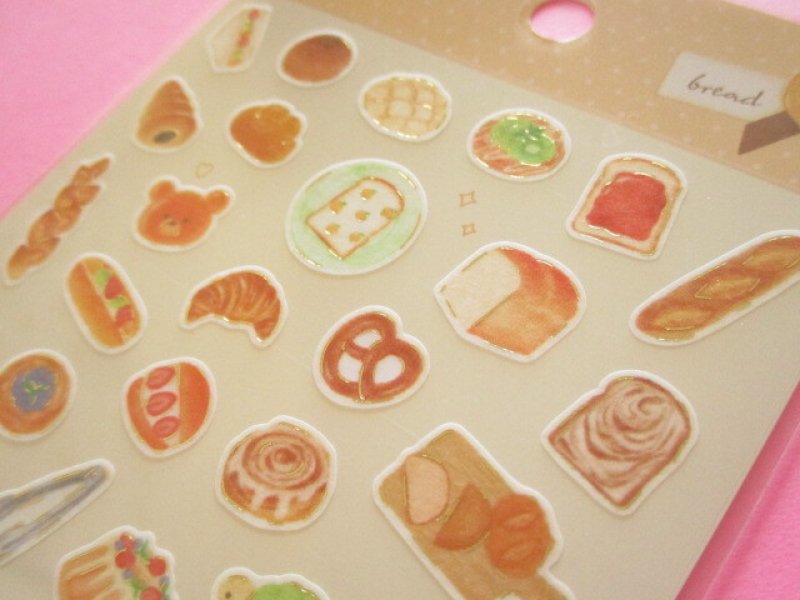 Photo3: Kawaii Cute Buon appetito Stickers Sheet Gaia *Bread (466789-1)