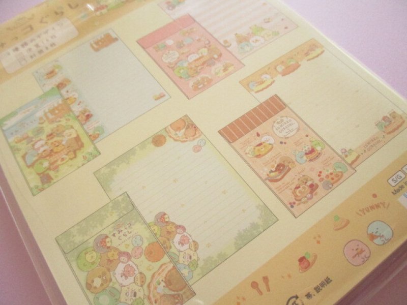 Photo3: Kawaii Cute Regular Letter Set San-x Sumikkogurashi *たぬきのまんまるレストラン (LH85201)