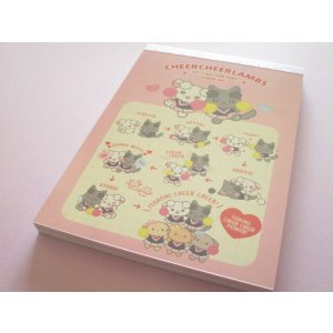 Photo: Kawaii Cute Large Memo Pad Cheer Cheer Lambs San-x *♡ Let's Go! Furi Furi! Cheer Up! ♡ (MH29602)