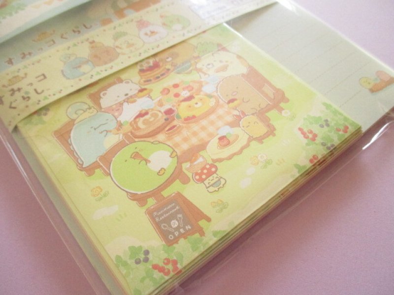 Photo2: Kawaii Cute Regular Letter Set San-x Sumikkogurashi *たぬきのまんまるレストラン (LH85201)