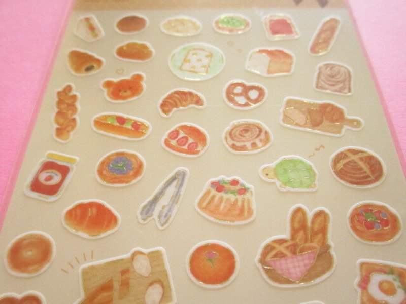 Photo1: Kawaii Cute Buon appetito Stickers Sheet Gaia *Bread (466789-1)