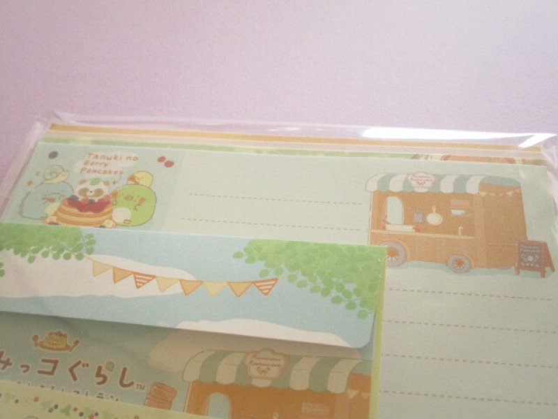 Photo1: Kawaii Cute Regular Letter Set San-x Sumikkogurashi *たぬきのまんまるレストラン (LH85201)