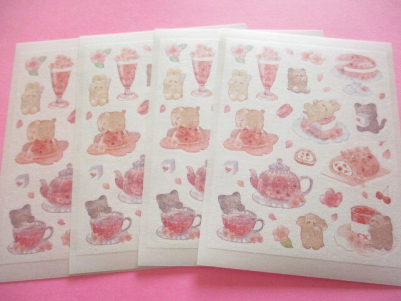 Photo1: Kawaii Cute Masking Stick Seals Stickers Set Kyowa *Cherry blossom Sakura meguri Sweets (62-F52)