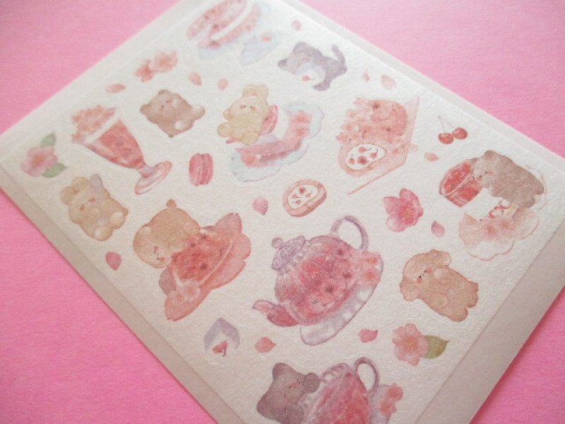 Photo2: Kawaii Cute Masking Stick Seals Stickers Set Kyowa *Cherry blossom Sakura meguri Sweets (62-F52)