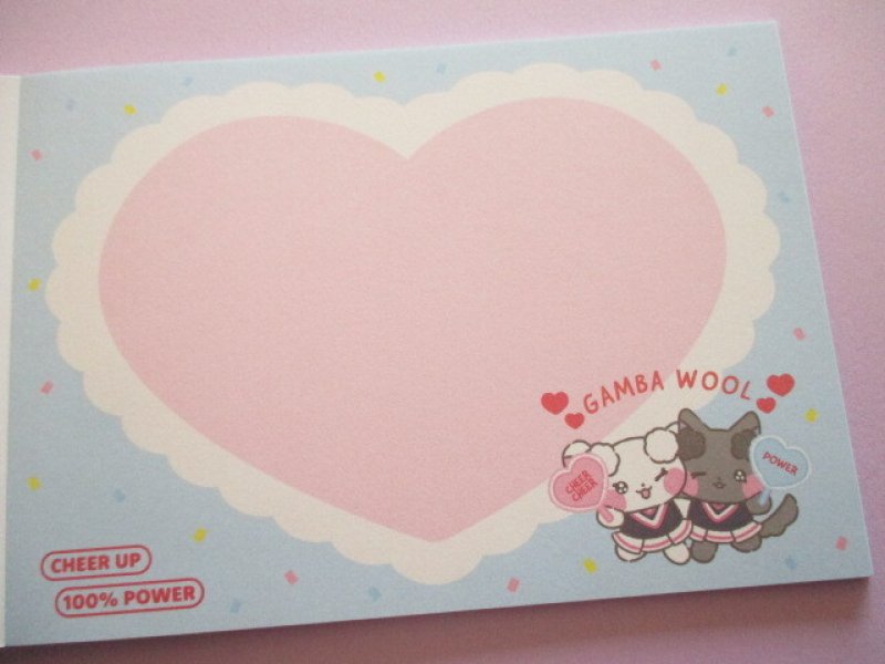 Photo3: Kawaii Cute Large Memo Pad Cheer Cheer Lambs San-x *♡ Let's Go! Furi Furi! Cheer Up! ♡ (MH29601)