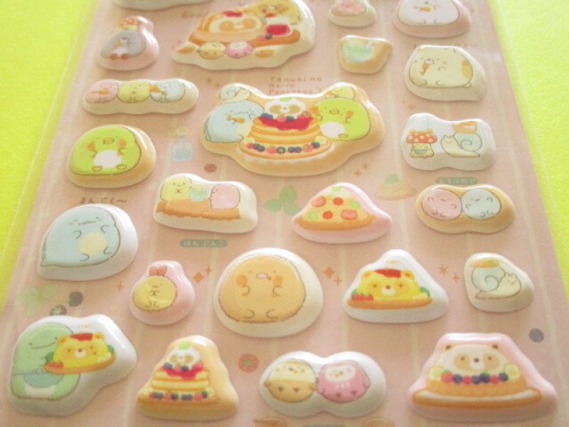 Photo2: Kawaii Cute Funi Funi Stickers Sheet Sumikkogurashi San-x *たぬきのまんまるレストラン (SE71202)