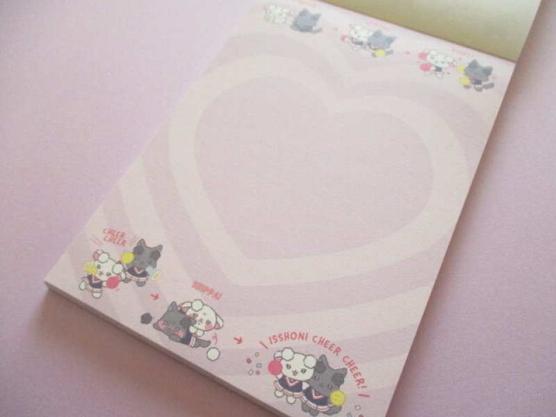 Photo2: Kawaii Cute Large Memo Pad Cheer Cheer Lambs San-x *♡ Let's Go! Furi Furi! Cheer Up! ♡ (MH29602)