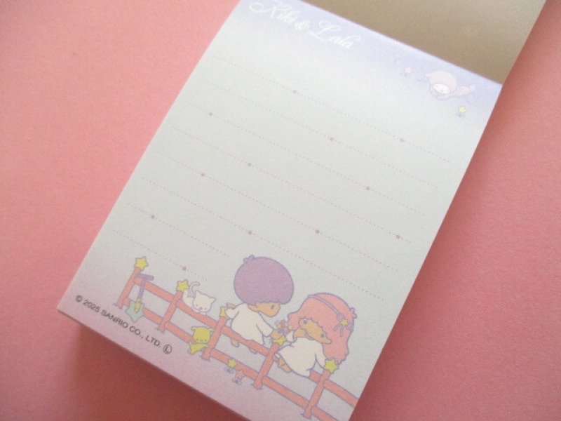 Photo1: Kawaii Cute Mini Memo Pad Little Twin Stars Crux *Starry Sky Retro (136541）
