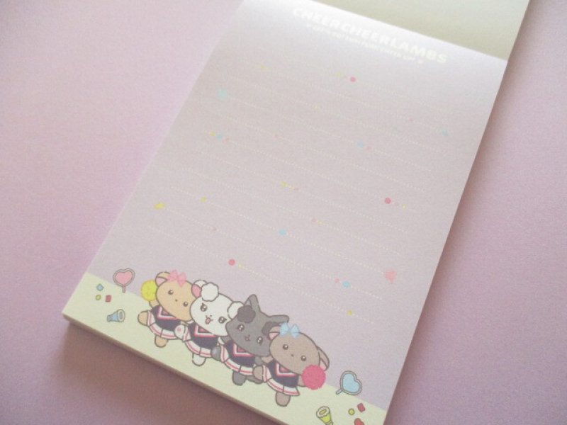 Photo1: Kawaii Cute Large Memo Pad Cheer Cheer Lambs San-x *♡ Let's Go! Furi Furi! Cheer Up! ♡ (MH29601)