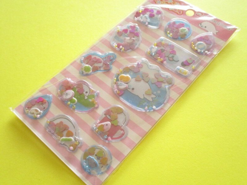 Photo1: Kawaii Cute Air-in Mascot Stickers Sheet San-x Universe *mamegoma (SE72404) (1)