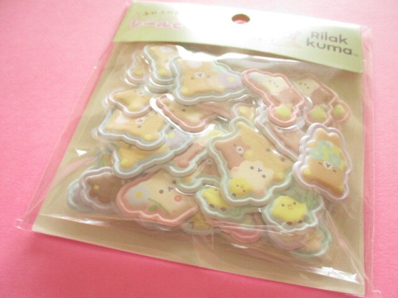 Photo1: Kawaii Cute Funi Funi Seal Bits Sticker Flakes Sack San-x *Rilakkuma (SE71703) (1)