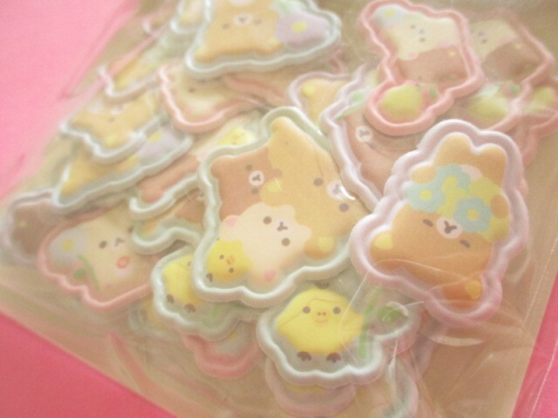 Photo1: Kawaii Cute Funi Funi Seal Bits Sticker Flakes Sack San-x *Rilakkuma (SE71703)