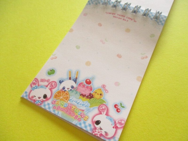 Photo1: Kawaii Cute Spiral Medium Memo Pad Candy Twins Q-LiA *Parfait (00171)