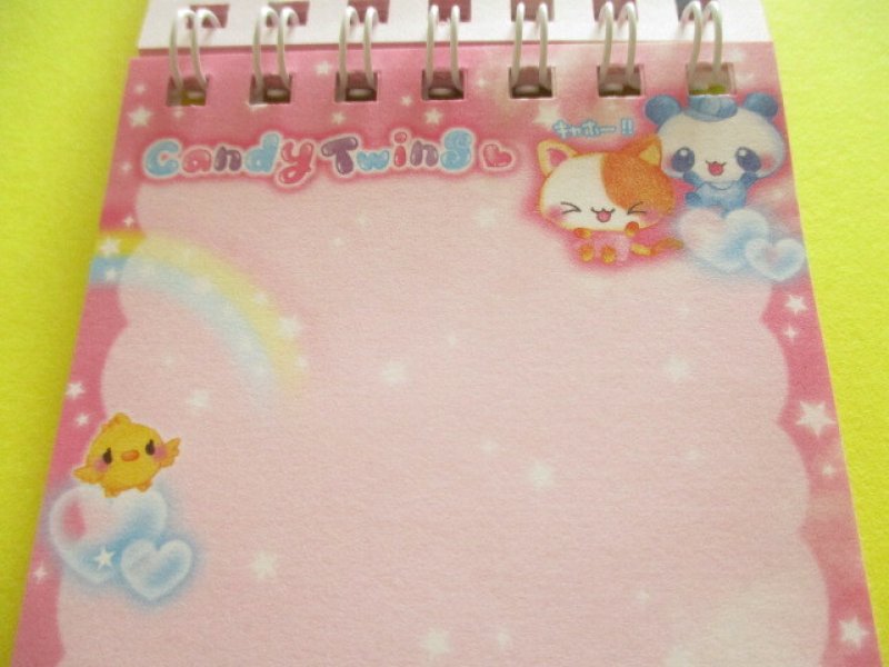 Photo2: Kawaii Cute Spiral Medium Memo Pad Candy Twin Q-LiA *Happy Friends (00170)