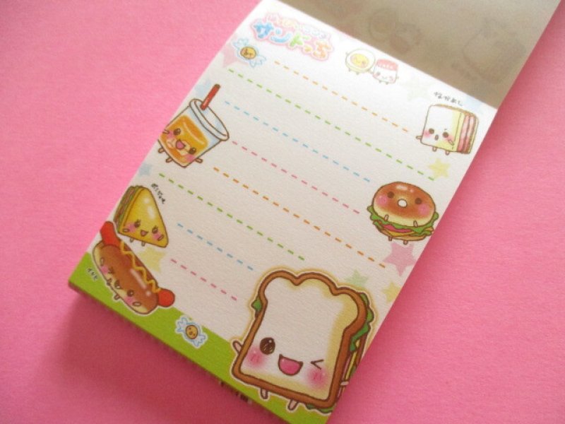 Photo1: Kawaii Cute Mini Memo Pad Crux *はっぴぃランチサンドっち (138407)