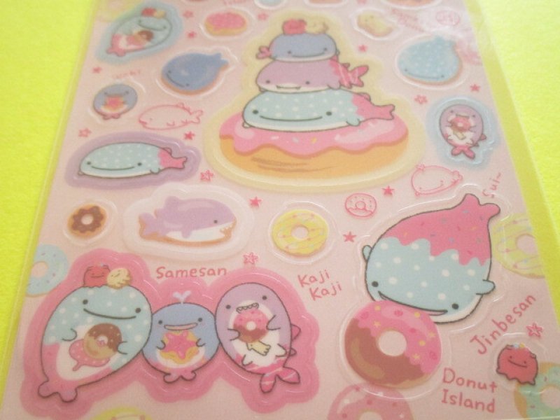 Photo2: Kawaii Cute Sticker Sheet Jinbesan San-x *Donut Island (SE72502)
