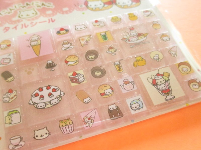 Photo1: Kawaii Cute Tile Stickers Sheet San-x *にゃんにゃんにゃんこ (SE72701)