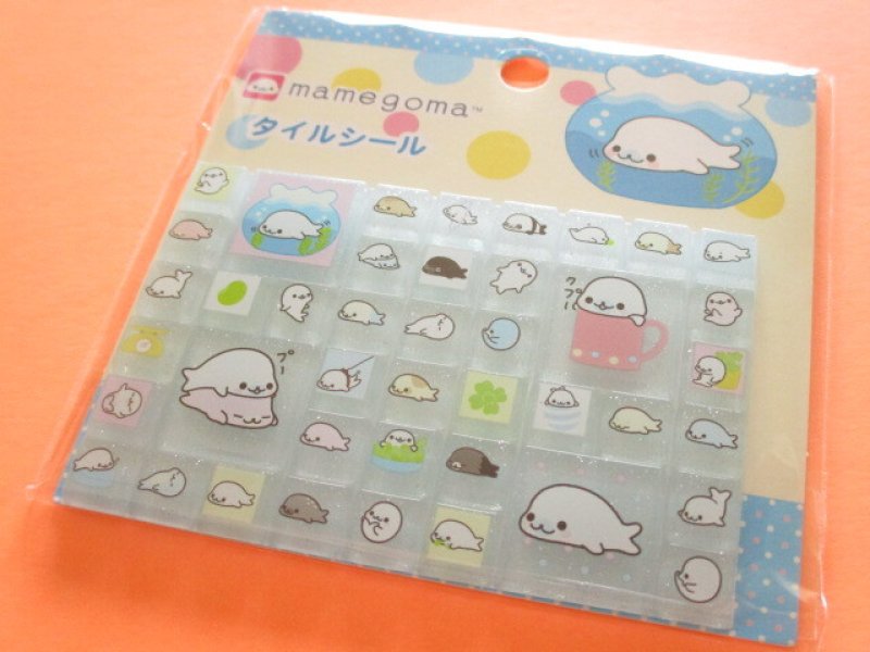 Photo1: Kawaii Cute Tile Stickers Sheet San-x *mamegoma (SE72706) (1)